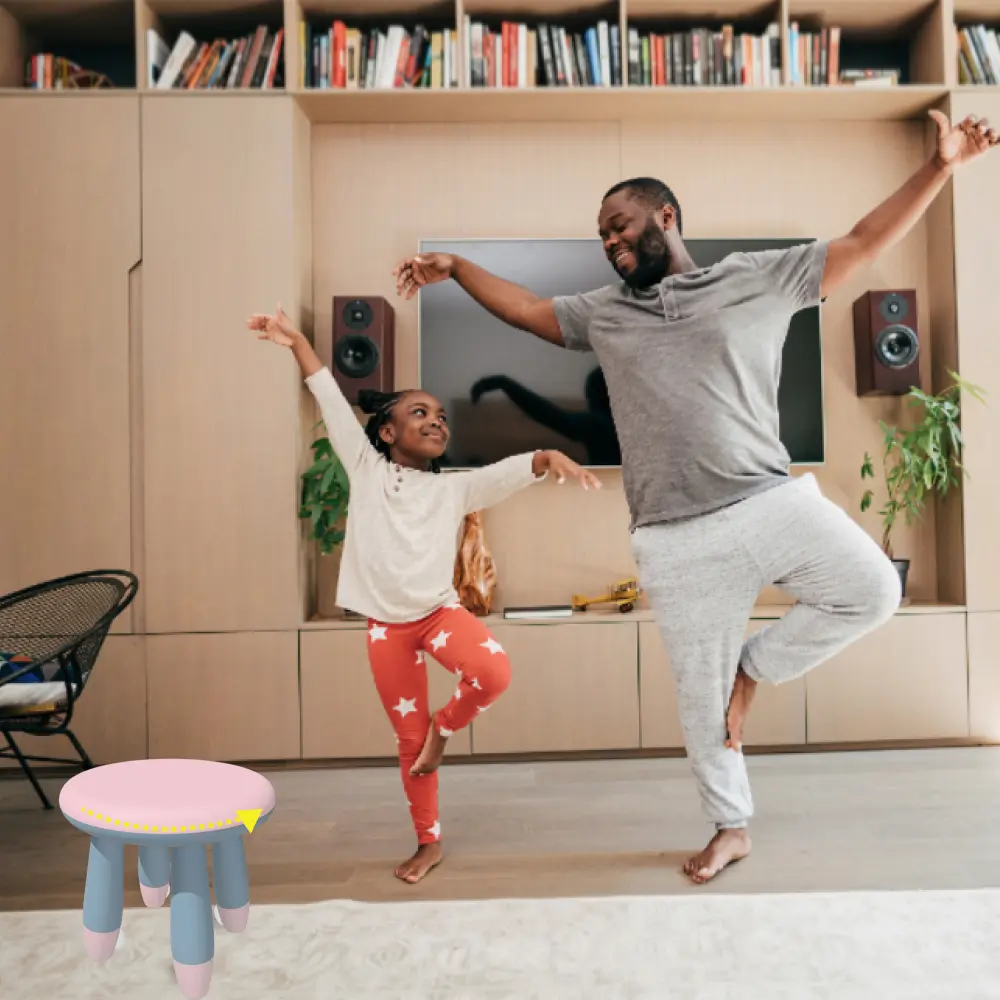 Close-up of SUPUZZ kids chair non-slip foot pads on the legs