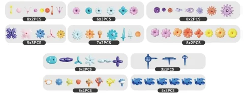 Component inventory for the 136-piece L3 coral reef set