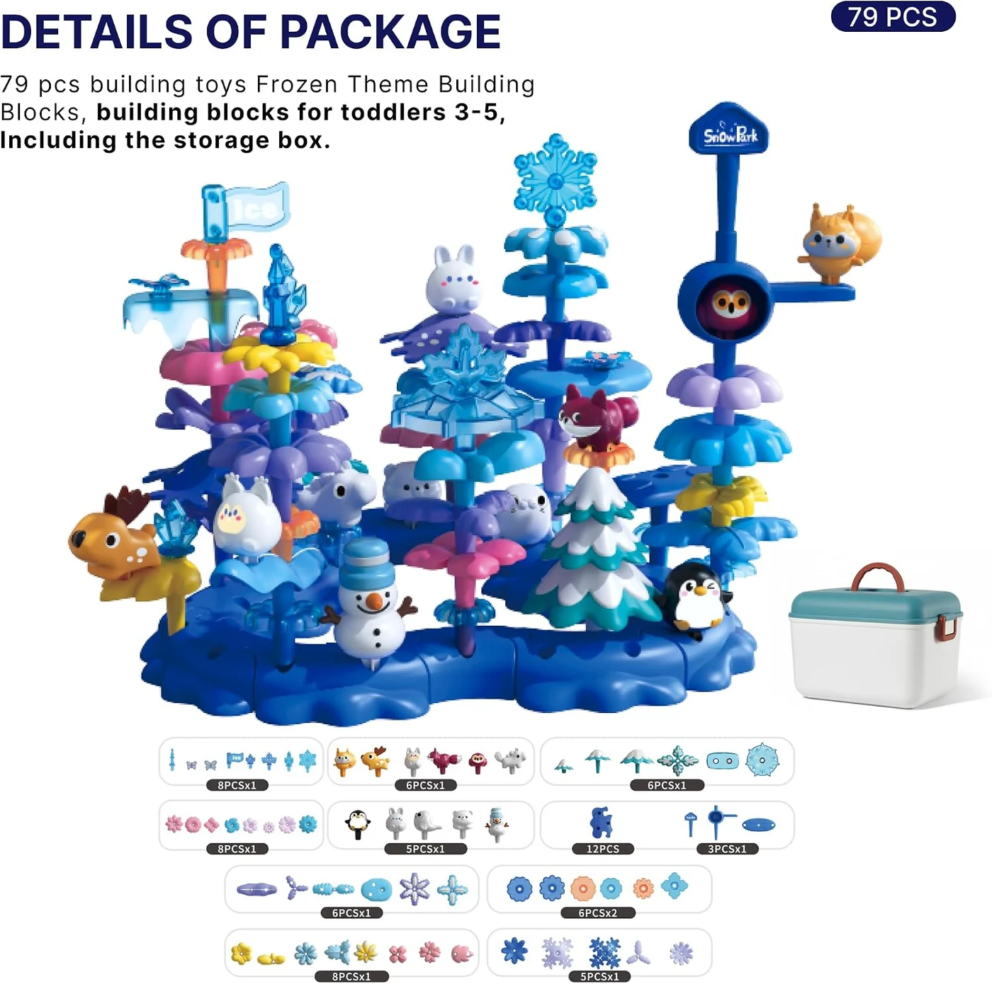 Component contents for the 79-piece Icy World L2 set