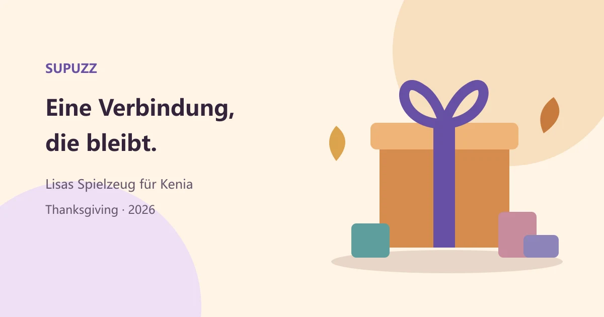 Illustration einer Geschenkbox und bunter Bausteine zum Schenken an Thanksgiving